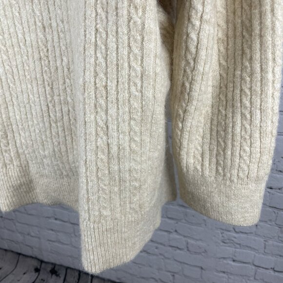 Zara Beige Knit Oversized Boxy Pullover Side Slits Sweater Size Large L - Picture 13 of 14